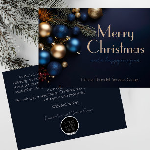 Festiva Elegante tarjeta de vacaciones para Navidades corp