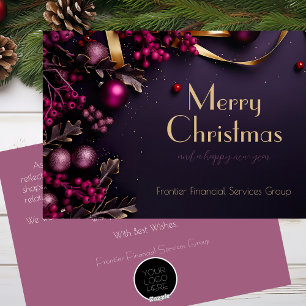 Festiva Elegante tarjeta de vacaciones para Navidades corp