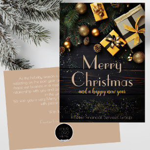 Festiva Elegante tarjeta de vacaciones para Navidades corp