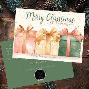 Festiva Elegante tarjeta de vacaciones para Navidades corp