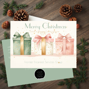 Festiva Elegante tarjeta de vacaciones para Navidades corp