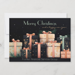 Festiva Elegante tarjeta de vacaciones para Navidades corp