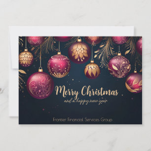 Festiva Elegante tarjeta de vacaciones para Navidades corp