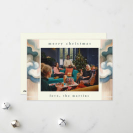 Festiva Elegante tarjeta de vacaciones plana de Navidades 