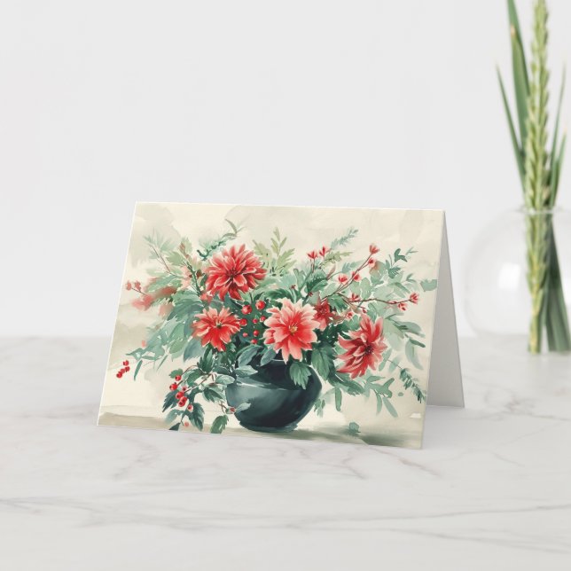 Festiva Elegante tarjeta de vacaciones virgen de invierno  (Anverso)