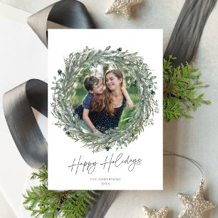Festiva Elegante tarjeta de vacaciones Wreath de invierno