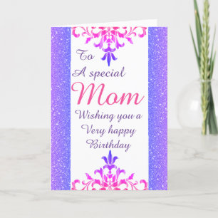 Festiva Elegante tarjeta especial para mamá Cumpleaños