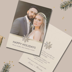 Festiva Elegante tarjeta fotográfica de recién casados