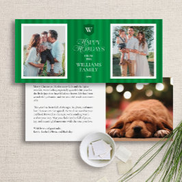 Festiva Elegante tarjeta fotográfica del Monograma de la F