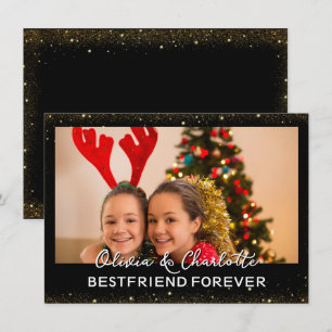 Festiva Elegante Tarjeta Negra Personalizada Foto Mejor Am