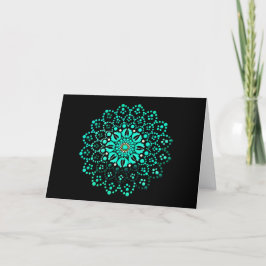 Festiva Elegante tarjeta Verde azulada Mandala Blank