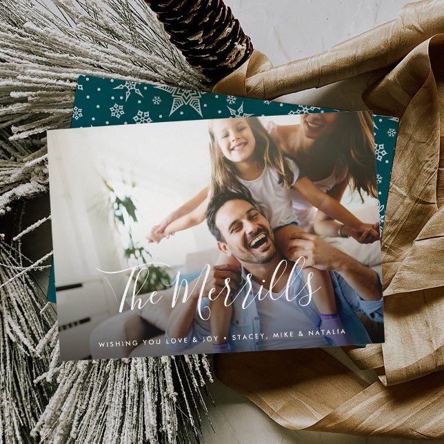 Festiva Elegantemente escrito | Tarjeta de foto de vacacio (Subido por el creador)