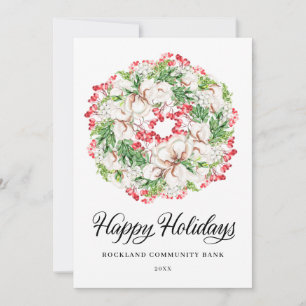 Festiva Elegantes Navidades Wreath Tarjeta de vacaciones c