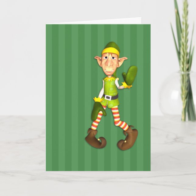 Festiva Elmer La Tarjeta De Navidades Elf (Anverso)