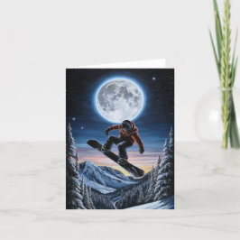 Festiva Embarque De Nieve En Tarjeta En Blanco De Luna Com