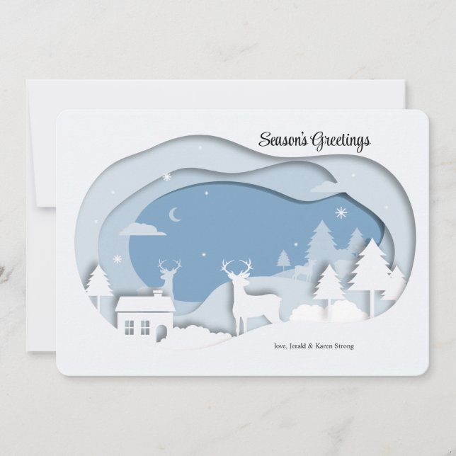 Festiva En la tarjeta de saludo de vacaciones de Woods (Anverso)