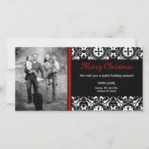 Festiva ¡EN VENTA! TARJETA de foto de Damask para Navidade