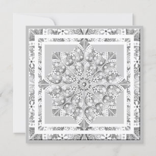 Festiva Encaje cerámico tarjeta gris negra