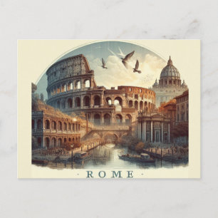 Festiva Encantadora postal de Roma
