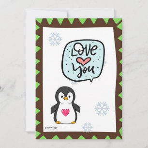 Festiva Envía una tarjeta de pingüino de animal lindo a un