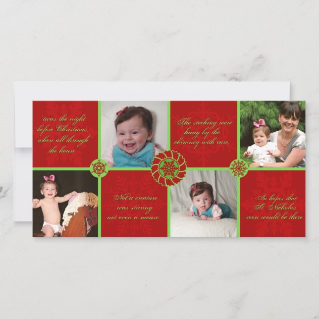 Festiva Era la noche antes de la tarjeta de fotos navideña (Anverso)