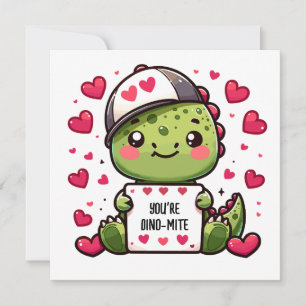 Festiva ¡Eres Dino-mite! - Tarjeta Cute Dinosaur Valentine