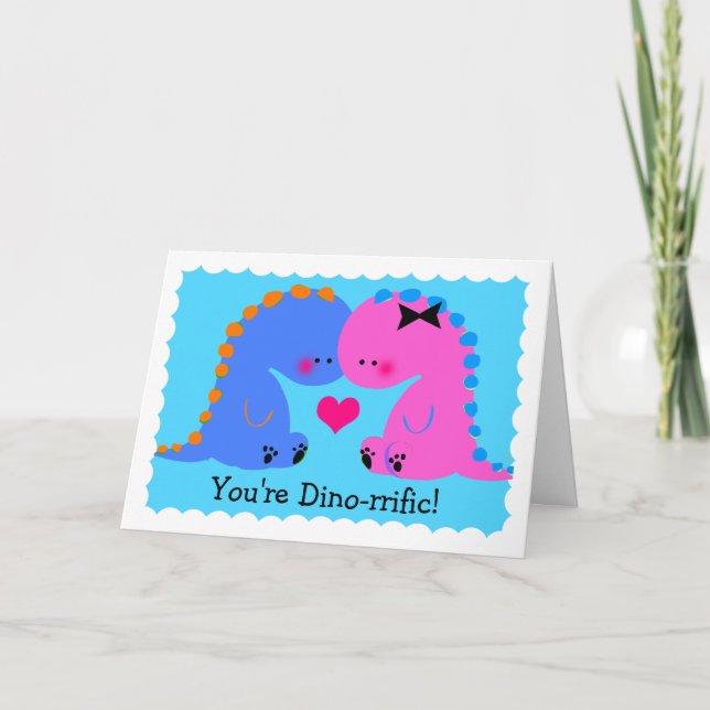 Festiva Eres la tarjeta de dinosaurios Cute dinorífico (Anverso)