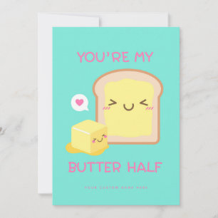 Festiva Eres Mi Mitad de Mantequilla - Tarjeta de Pun Cute