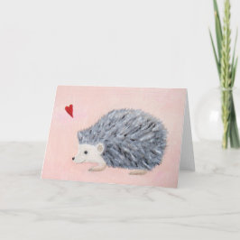 Festiva Erizo con la tarjeta de felicitación del corazón