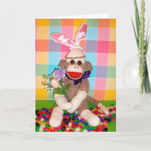 Festiva Ernie la tarjeta del ramo de Pascua del mono del