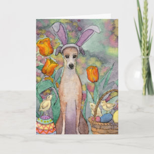 Festiva ¡Es el perro delgado de Pascua! Tarjeta de pascua