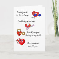 Es gracioso que escuche la tarjeta de San Valentín