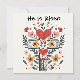 Festiva Es Tarjeta De Saludo Cruzado De Risen Jesus, Día D