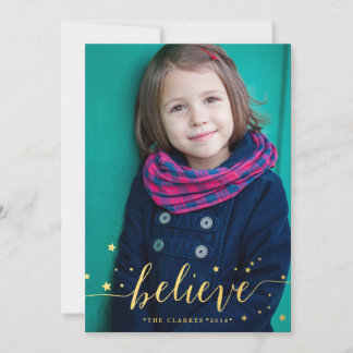 Festiva Escritura a mano de creencia de oro | Tarjeta foto