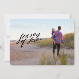 Festiva escritura a mano temporada de amor Tarjeta fotográ