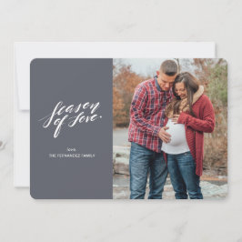 Festiva escritura a mano temporada de amor Tarjeta fotográ