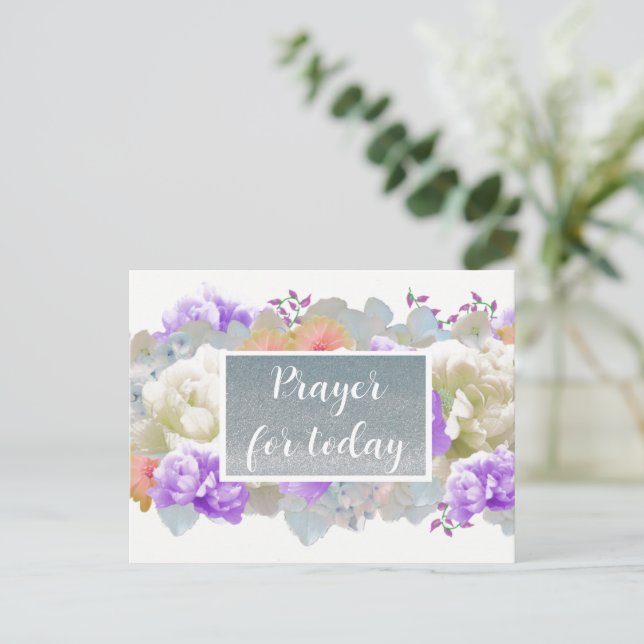 Festiva Escritura de oración para la postal de Purpurinas  (Anverso de pie)