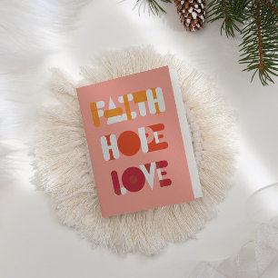 Festiva Escritura moderna Fe Esperanza Amo Tarjeta de Foto