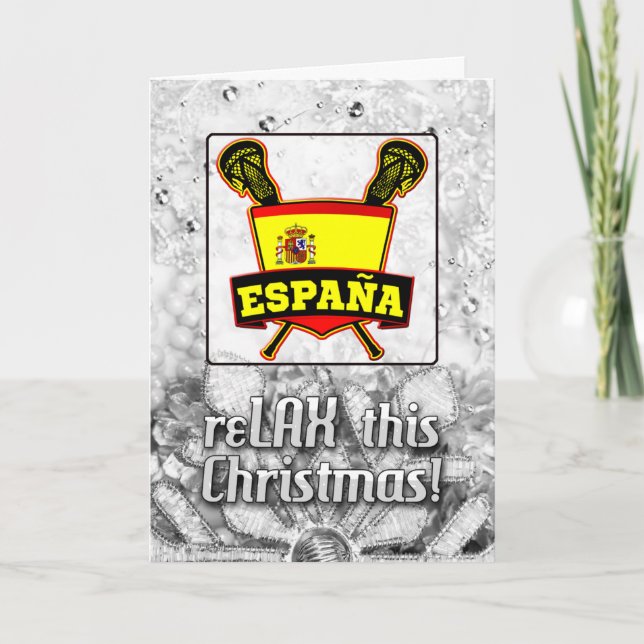 Festiva España Tarjeta de Navidades Lacrosse Shield (Anverso)