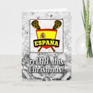 Festiva España Tarjeta de Navidades Lacrosse Shield