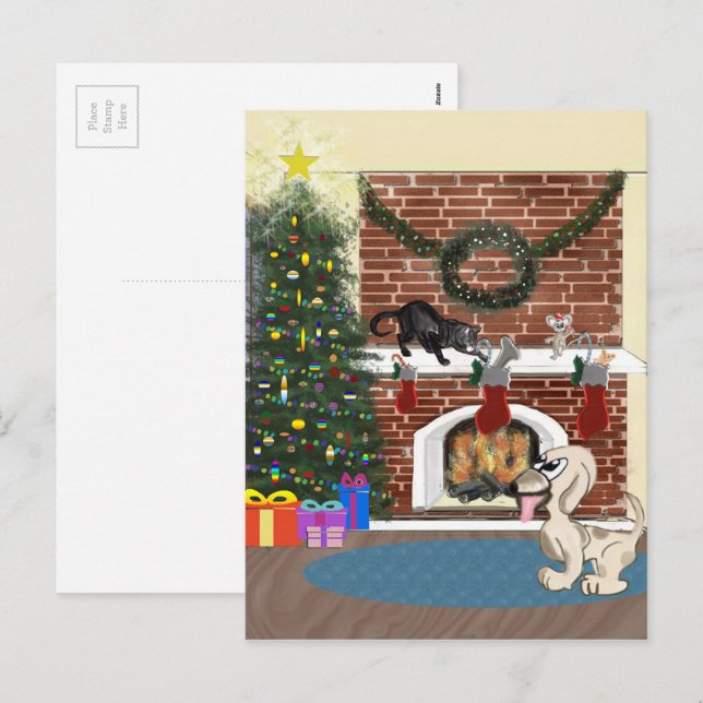 Festiva Esperando la postal Santa (Anverso / Reverso)