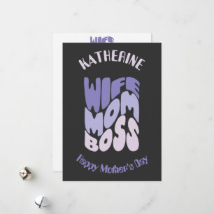 Festiva Esposa, mamá, personalizado jefe, tarjeta del día