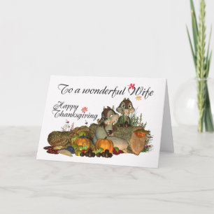 Festiva Esposa, tarjeta linda de la acción de gracias con