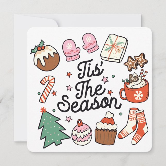 Festiva Esta es la tarjeta de vacaciones de los Navidades  (Anverso)