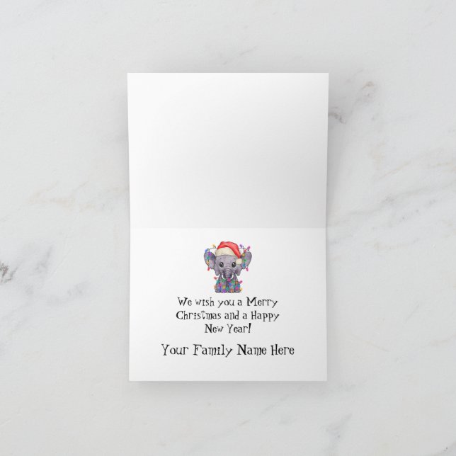 Festiva Esta tarjeta de Navidades elefantes (Interior)