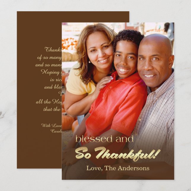 Festiva Estar agradecido. Tarjeta fotográfica de Personali (Anverso / Reverso)