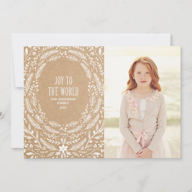 Festiva Estilo de follaje de invierno 2 | Tarjeta de foto  (Anverso)