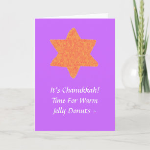 Festiva Estrella de David anaranjada, tarjeta de Chanukkah