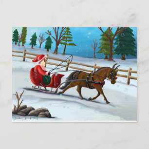 Festiva Estrellazo a través de la postal de la nieve