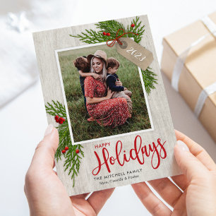 Festiva Etiqueta de regalo Greenering Farmhouse Tarjeta fo